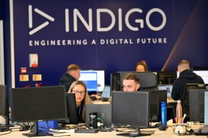 Indigo office with staff at desks